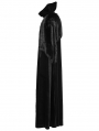 Black Retro Gothic Ornate Velvet Plush Splicing Long Cloak for Men