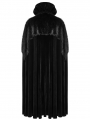 Black Retro Gothic Ornate Velvet Plush Splicing Long Cloak for Men