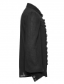 Black Retro Gothic Ruffles Long Sleeve Shirt for Men