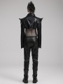 Black Gothic Punk Super Short PU Leather Jacket for Men