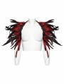 Black and Red Gothic Decadent Faux Feather Shoulder Accessory