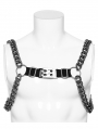 Black and Silver Gothic Punk Chunky Chain Harness for Men