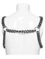 Black and Silver Gothic Punk Chunky Chain Harness for Men