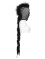 Black Gothic Punk Faux Fur Mohawk Mesh Full Face Hood