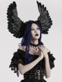 Black Gothic Faux Feather Symmetrical Devil Wing Headwear