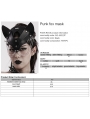 Black Gothic Punk Stud Fox Shaped Faux Leather Mask