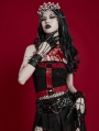 Silver Gothic Skull Rhinestones Chain Crown Headdress