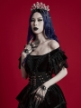 Silver Gothic Skull Rhinestones Chain Crown Headdress