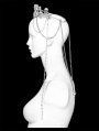 Silver Gothic Skull Rhinestones Chain Crown Headdress