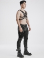 Black Gothic Punk Faux Leather Multiple Belt Harness