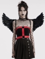 Black and Red Gothic Punk Demon Feather Wing Harness