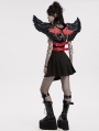 Black and Red Gothic Punk Demon Feather Wing Harness