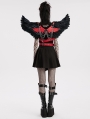 Black and Red Gothic Punk Demon Feather Wing Harness