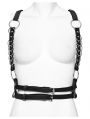 Black Gothic Punk Multiple Metal O-rings Body Harness