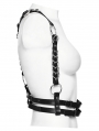 Black Gothic Punk Multiple Metal O-rings Body Harness