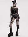 Black Gothic Punk Sexy Strappy Garter Belt Harness