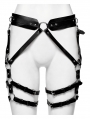 Black Gothic Punk Sexy Strappy Garter Belt Harness