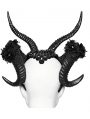 Black Gothic Glitter Flower Demon Horn Headwear