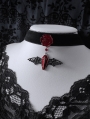 Black Gothic Dark Blood Rose Vampire Bat Coffin Cross Choker