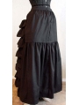 Black/White Cotton Victorian Bustle Skirt