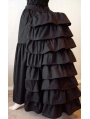 Black/White Cotton Victorian Bustle Skirt