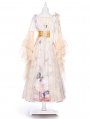 Vytina White Long Butterfly Print Gothic Lolita JSK Dress Full Set