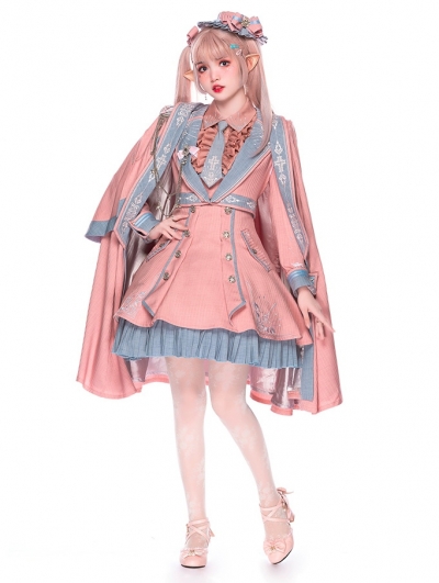 Sheffield Pink and Blue College Style  Classic Lolita JSK Dress Set