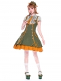 Sheffield Green and Orange College Style Classic Lolita JSK Dress Set