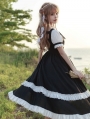 To Liz Black and White Bavarian Rose Embroidery Classic Lolita OP Dress