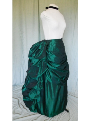 Green Taffeta Victorian Bustle Skirt