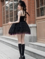 Midnight Ballet Black and Purple Rose Lace Gothic Lolita JSK Dress