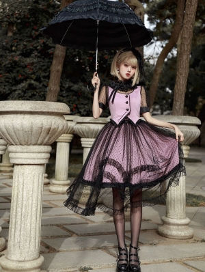 Sweetheart Barbie Pink Fake Two-Piece Sweet Lolita JSK Dress Set