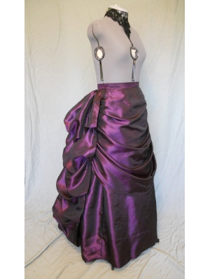 Purple Taffeta Victorian Bustle Skirt