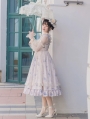 Chinese Style Elegant Floral Print Mesh Overlay Classic Lolita JSK Dress