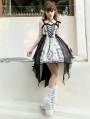 Magic Butterfly Black and White Pattern Lace-Up Gothic Lolita JSK Dress