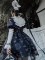 Nocturnal Butterfly Black and White Embroidery Gothic Doll Lolita OP Dress