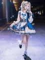 Sunset Tour Patchwork Irregular Tiered Long Sleeve Sweet Lolita OP Dress