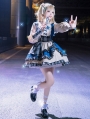 Sunset Tour Patchwork Irregular Tiered Long Sleeve Sweet Lolita OP Dress