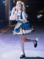 Sunset Tour Patchwork Irregular Tiered Long Sleeve Sweet Lolita OP Dress