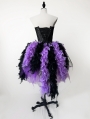 Black and Purple Gothic Feather Burlesque Corset Short Prom Party Dress