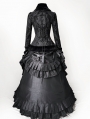 Black Winter Vintage Gothic Victorian Edwardian 2-Pieces Dress Suit 