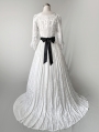 White Patterned Historical Victorian Edwardian Wedding Tea Party Dress