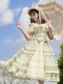 Betty's Afternoon Tea Green Floral Print Classic Lolita Dress Set