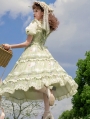 Betty's Afternoon Tea Green Floral Print Classic Lolita Dress Set
