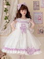 Mist Carol White and Light Purple Bowknot Sweet Lolita JSK Dress