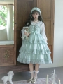 Starry Love Green Tiered Ruffle High Waist Sweet Lolita JSK Dress