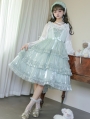 Starry Love Green Tiered Ruffle High Waist Sweet Lolita JSK Dress