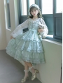 Starry Love Green Tiered Ruffle High Waist Sweet Lolita JSK Dress