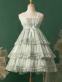 Starry Love Green Tiered Ruffle High Waist Sweet Lolita JSK Dress