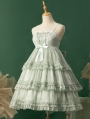 Starry Love Green Tiered Ruffle High Waist Sweet Lolita JSK Dress